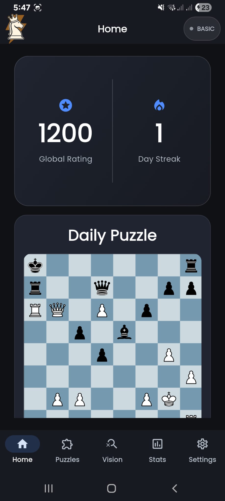 TacticMax home screen